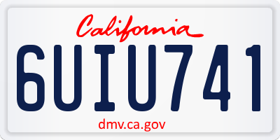 CA license plate 6UIU741