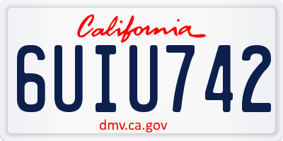 CA license plate 6UIU742