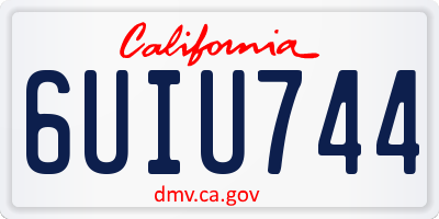 CA license plate 6UIU744