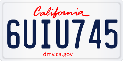 CA license plate 6UIU745