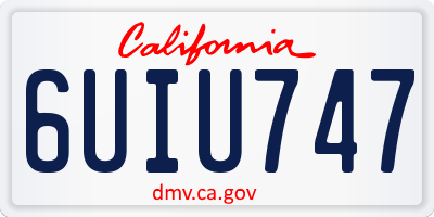 CA license plate 6UIU747