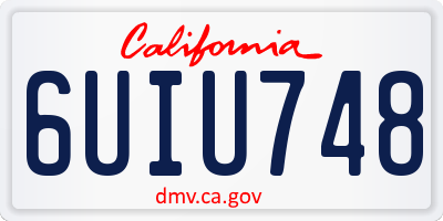 CA license plate 6UIU748