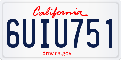 CA license plate 6UIU751