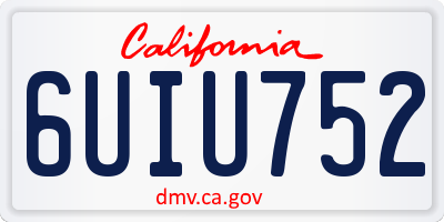 CA license plate 6UIU752