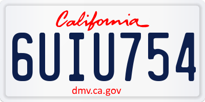 CA license plate 6UIU754