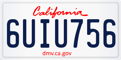 CA license plate 6UIU756