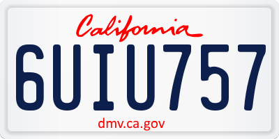 CA license plate 6UIU757