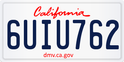 CA license plate 6UIU762