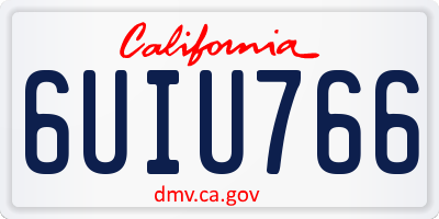 CA license plate 6UIU766