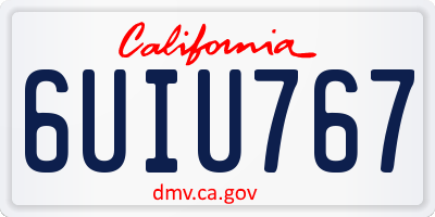 CA license plate 6UIU767