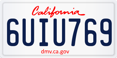 CA license plate 6UIU769