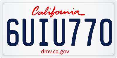 CA license plate 6UIU770