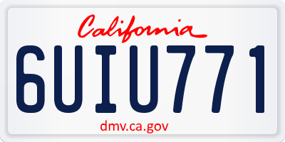 CA license plate 6UIU771