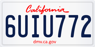 CA license plate 6UIU772