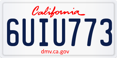 CA license plate 6UIU773