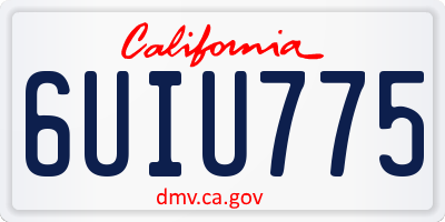 CA license plate 6UIU775