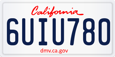 CA license plate 6UIU780