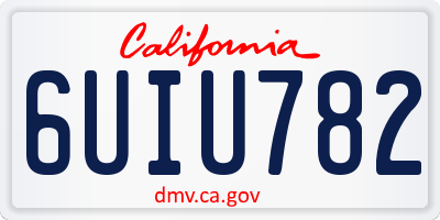 CA license plate 6UIU782
