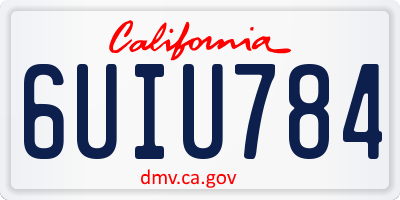 CA license plate 6UIU784