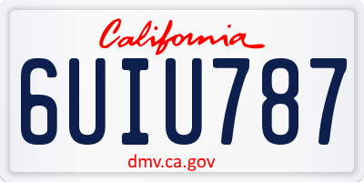 CA license plate 6UIU787