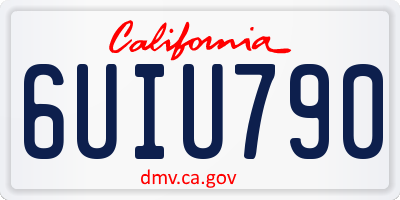 CA license plate 6UIU790