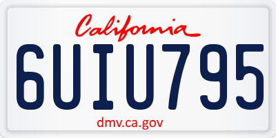CA license plate 6UIU795
