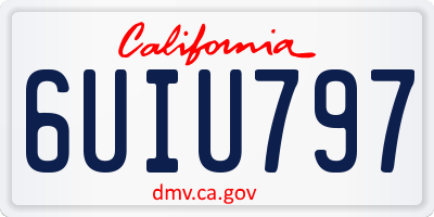CA license plate 6UIU797