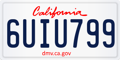 CA license plate 6UIU799