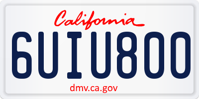 CA license plate 6UIU800