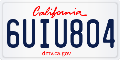 CA license plate 6UIU804