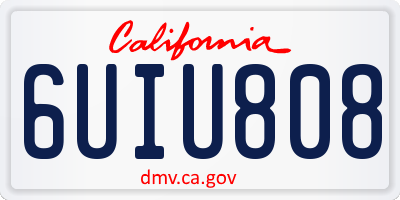 CA license plate 6UIU808