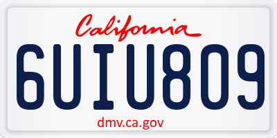 CA license plate 6UIU809