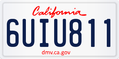 CA license plate 6UIU811