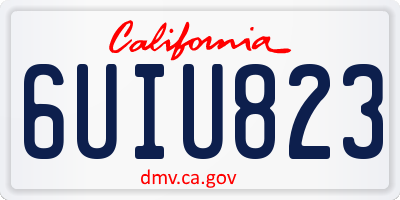 CA license plate 6UIU823