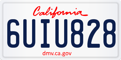 CA license plate 6UIU828