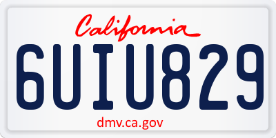 CA license plate 6UIU829