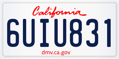 CA license plate 6UIU831