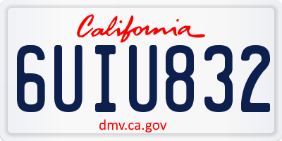 CA license plate 6UIU832