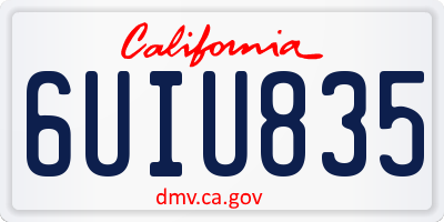 CA license plate 6UIU835