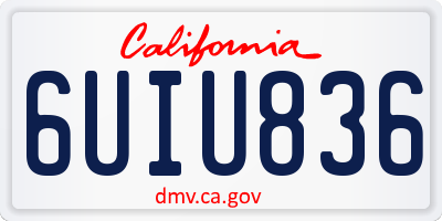 CA license plate 6UIU836