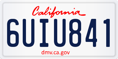 CA license plate 6UIU841