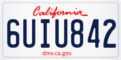 CA license plate 6UIU842