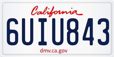 CA license plate 6UIU843