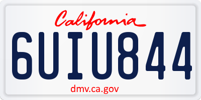 CA license plate 6UIU844