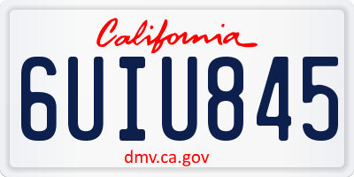 CA license plate 6UIU845