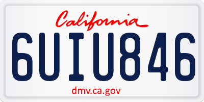 CA license plate 6UIU846
