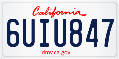 CA license plate 6UIU847