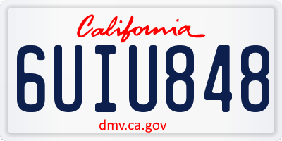 CA license plate 6UIU848