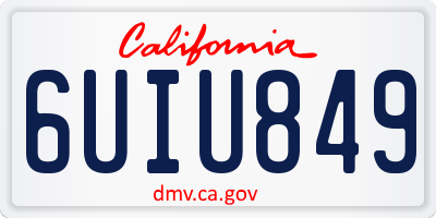 CA license plate 6UIU849