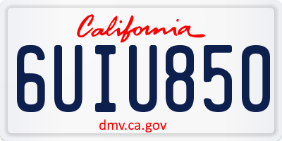 CA license plate 6UIU850